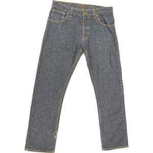 Nudie Jeans Hank Rey Organic Dry Deep Indigo Italy Made Denim Jeans 34 X 29